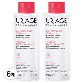 Uriage Micellar Sensitive Cleansing Water, 500ml, 6 pieces / 유리아쥬 미셀라 센서티브 클렌징 워터, 500ml, 6개