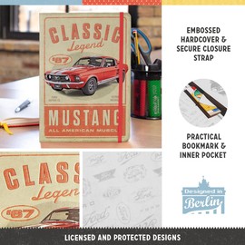 Nostalgic-Art Retro Notizbuch, A5, Ford Mustang – Classic Legend – Geschenk-Idee für Ford-Zubehör Fans, Original Lizenzprodukt (OLP), Bullet Journal dotted, Vintage Design