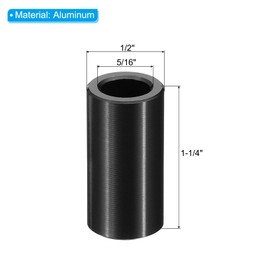 PATIKIL M8 Aluminum Spacers, 10 Pcs Metal Spacer Aluminum M8 x 1/2" OD x 1-1/4" L Aluminum Spacer Screw Standoff Round for 5/16" or M8 Screw Bolts