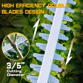 IRONFIST Cordless Hedge Trimmer, 20" Brushless Electric Hedge Cutter