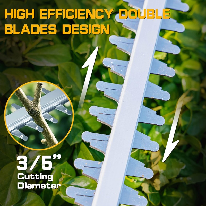 IRONFIST Cordless Hedge Trimmer, 20" Brushless Electric Hedge Cutter