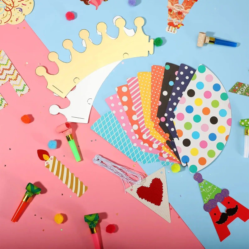 46pcs Gorros De Cumpleaños Y Silbatos Para Fiesta Infantiles