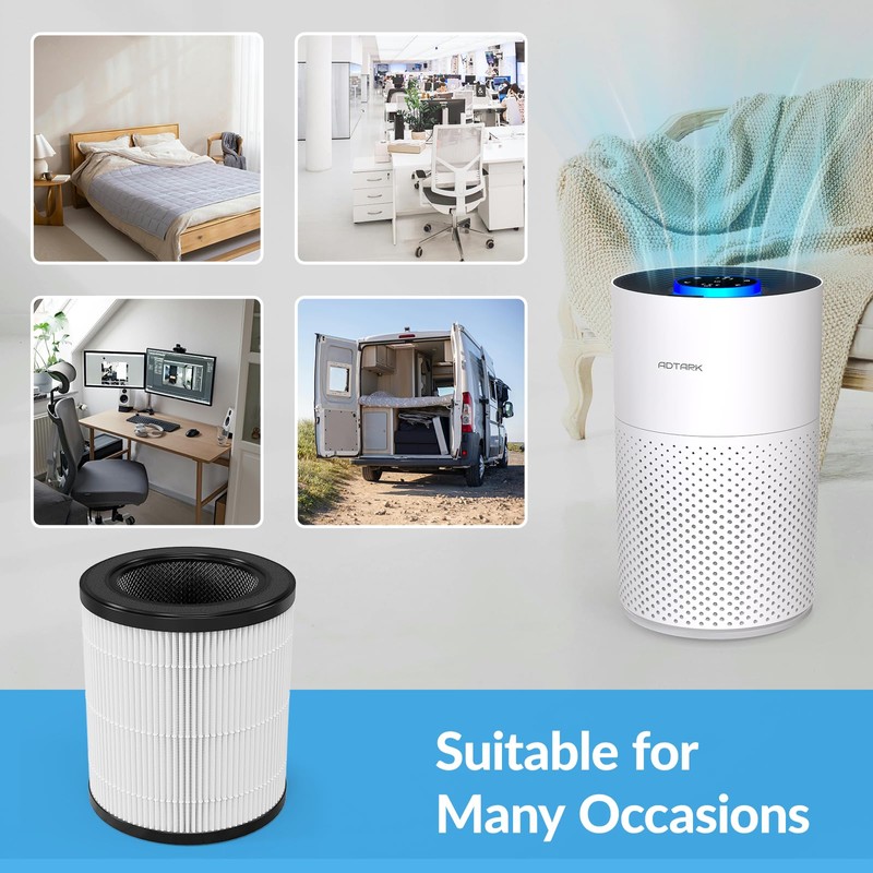 Genuine ZQA-4000C Replacement Filter for ADTARK Air Purifier, H14 True