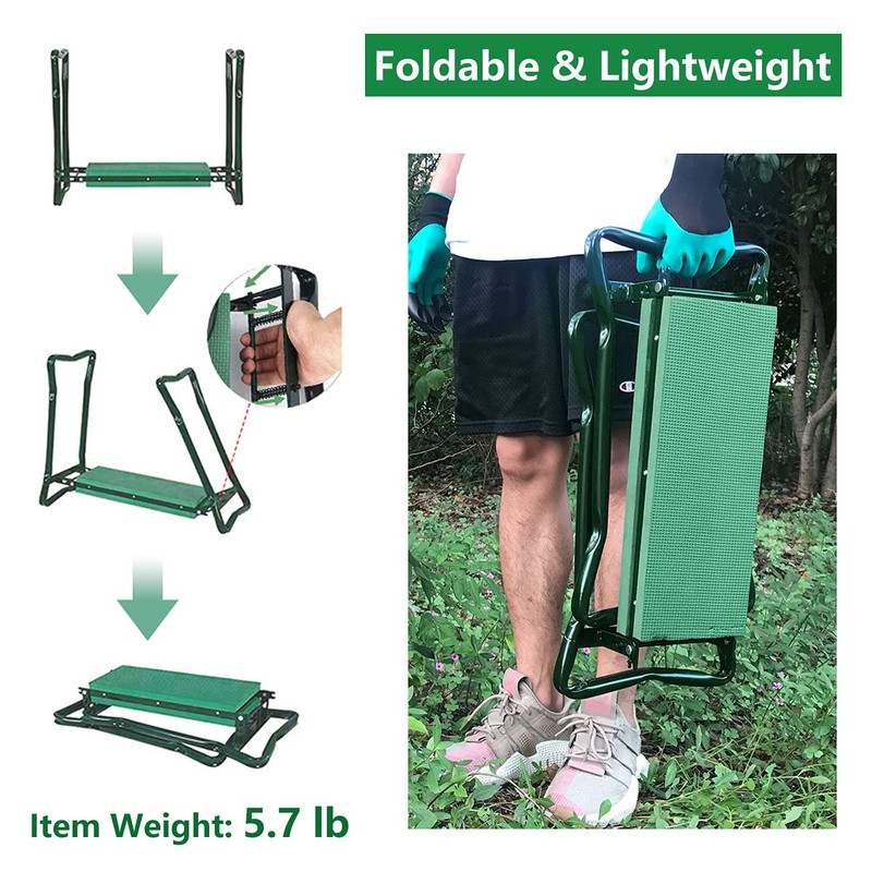 BESTHLS Garden Kneeler and Seat - Heavy Duty Folding Stool