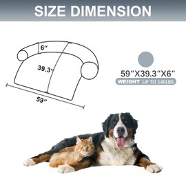 Tinaco Luxurious Calming Dogs/Cats Bed Mats, Washable Removable Couch Cover, Plush Long Fur Mat for Pets, Waterproof Lining, Perfect for Small, Medium and Large Dogs and Cats (Gradient Gray, 59"x39")