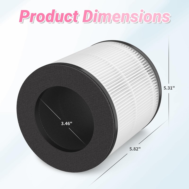 2 Packs D09 Replacement Filter Compatible with Tailulu D09 Air