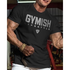 Gymish Workout Shirts for Men V2, Motivational Gym Lifting T-Shirt (XXL, Gymish V2 Silver on Black)