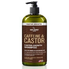 Hair Chemist Champú de crecimiento más rápido con cafeína y castor 33.8 oz. - Champú para el cabello para un crecimiento más rápido del cabello, champú sin sulfato