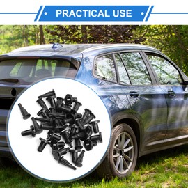 VekAuto 10 Pcs Plastic Rivet, 30.5x19.6mm Fastener Clip Bumper Clips Universal for Car Plastic Black