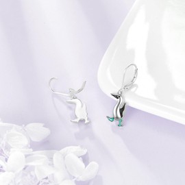 YAFEINI Blue Footed Booby Dangle Earrings 925 Sterling Silver Bird Earrings Cute Blue Footed Booby Bird Jewellery Gifts for Women