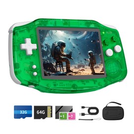 RG34XX Retro Handheld Game Console 3.4" IPS Screen 32G Linux 64-bit System RG 34XX Portable Video Gaming Console Support WiFi Bluetooth,Streaming,HD TV Output,with Protecting Bag (TR Green)