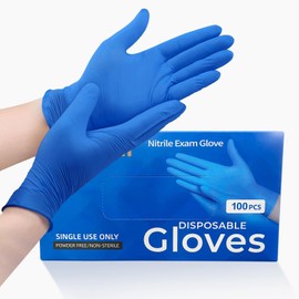 MEDELIM Nitrile Medical Exam Gloves: Powder-Free, Non-Sterile, 5 mil Disposable Glove, Blue, Small (pack of 100)