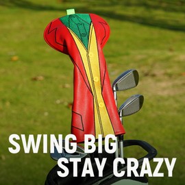 Big Crazy Funny Driver Headcover - Joker Suit Golf Head Covers with Premium PU Leather - Golf Club Protector and Funny Present