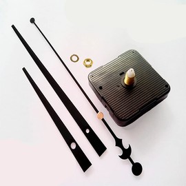 Dhorcas (#03) Quartz Clock Movement Kit for Replacement, 1/2" Threaded Motor and Long Black 6" Hands (1/2" Thread Shaft Motor)