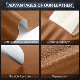 Leather Repair Kit for Furniture 4"x 63" Leather Tape Repair Patch Self Adhesive Sofa Vinyl Repair Patch Kit for Car Seat,Couch,Boat Seat,Chair - Light Brown