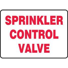SPRINKLER CONTROL VALVE 10" x 14" Adhesive Dura-Vinyl Sign