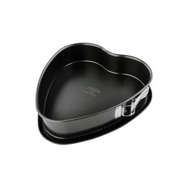 Dr. Oetker Herz-Springform mit Auslaufschutzboden Ø 25 cm, Kuchenform mit Flachboden, herzförmige & auslaufsichere Backform aus Stahl mit Antihaftbeschichtung (Farbe: schwarz), Menge: 1 Stück
