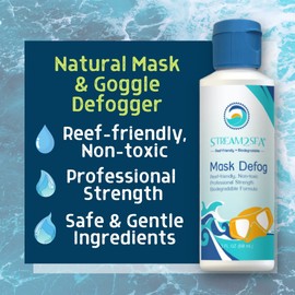 Mask Defog Biodegradable Formula Defogger Coating | 2 Fl Oz Reef Friendly Anti Fog Mask For Glasses, Snorkel Mask, Scuba Divers, Ski Goggles and Sports Glasses Equipment | Pack of 3 by Stream2Sea