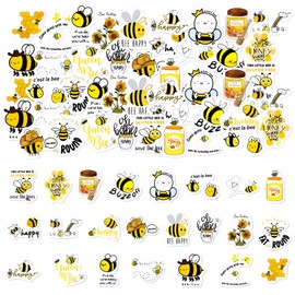 46PCS Bee Sticker,Cute Bee Stickers, Funny Bees Animal Stickers,Water Bottle Stickers for Scrapbooking, DIY Crafts, Laptops, Journal, Gifts for Adult, Child