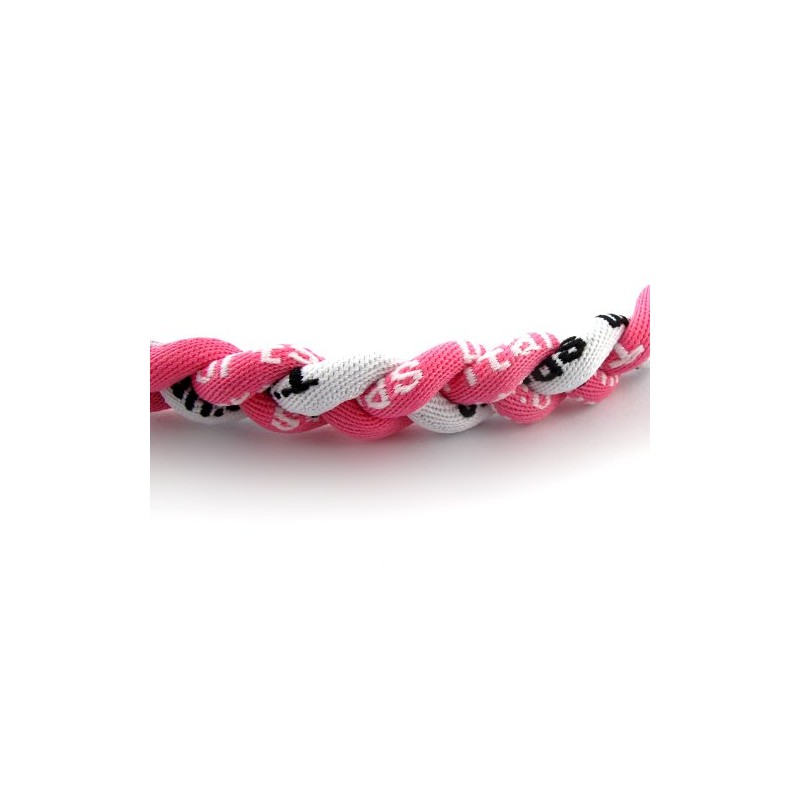 MapofBeauty 18" Three Braided Rope Sport Tornado Necklace (Pink/White)