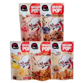 Kung Fu Tea Dragon Pop Popcorn – Gourmet Flavored Popcorn in Boba Tea Flavors – Sweet and Savory Popcorn Variety Pack – Pack of 5, 1.8 oz Bags