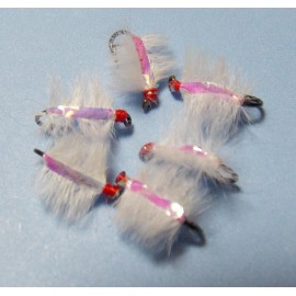 Hand Tied Ray Charles  Sow Bug Scud Nymph Midge Fly size 16 White  HOT PATTERN