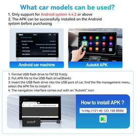 CarlinKit CarPlay Dongle only for Car with Android Head Unit System 4.4.2+,New Upgrade Version,Built-in APK App,Support Wired/Wireless CarPlay,Wired/Wireless Android Auto,Online Upgrade etc.