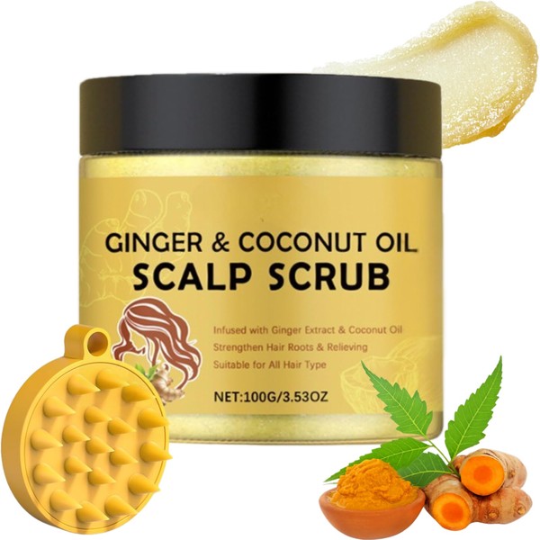Ginger Scalp Scrub Exfoliator, Dandruff Relief & Scalp Massage Scrub
