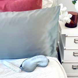 SMUG Grey Satin Pillow Case 2 Pack | Satin Pillow Cases For Hair And Skin | Improves Appearances of Skin & Hair | 100% Super Soft Polyester | Satin Pillow Cover With Envelope Closure & Fade Resistant