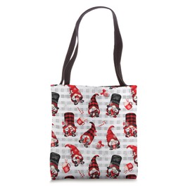 Buffalo Plaid Christmas Gnome Pattern Cute Winter Aesthetic Tote Bag