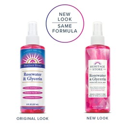 Heritage Store Rosewater & Glycerin | Hydrating Mist for Skin & Hair | No Dyes or Alcohol, Vegan & Cruelty Free | 8oz