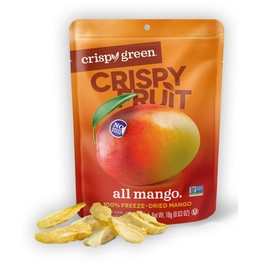 Crispy Green Natural Freeze-Dried Fruit, Mango, Single-Serve, No Sugar Added, 0.63 Ounce (Pack of 12)
