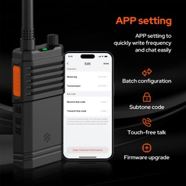 BEEBEST A108 Walkie Talkies Long Range for Adults, 5-Watt Two Way Radios with APP Programming, Handheld Rechargeable Walkie Talkies