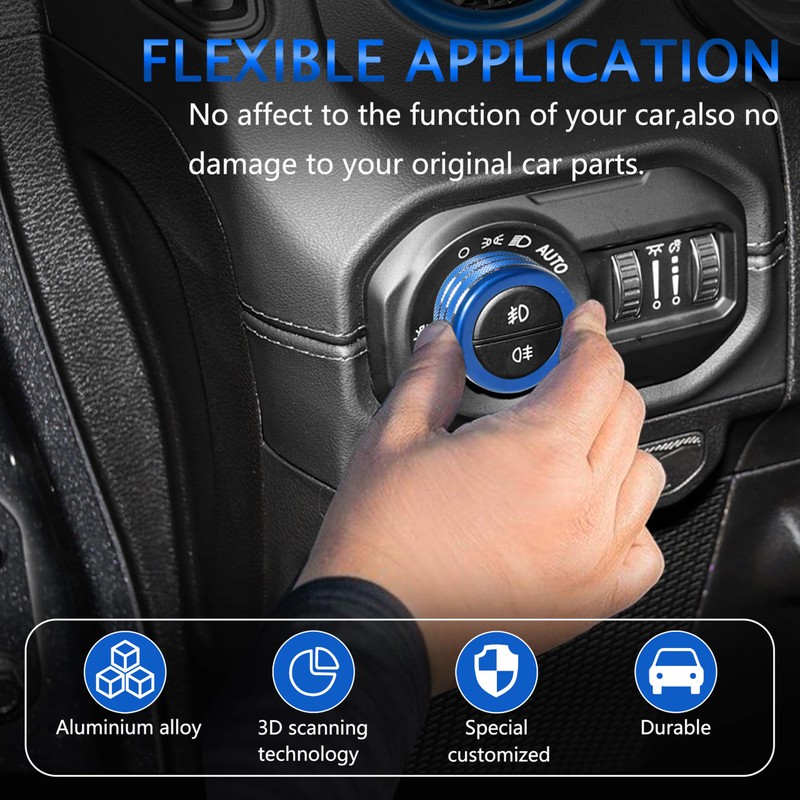 SENSHINE AC Knob Cover Vent Outlet Trim Ring for Jeep