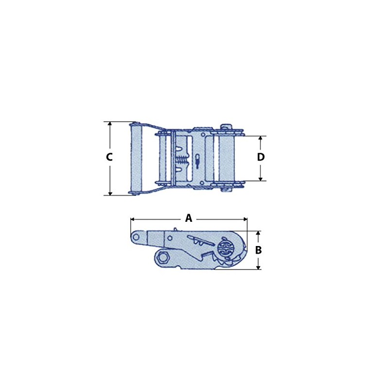 Ratchet Handle Short Wide 50MM (2T Yellow Passivated Replacement Lashing