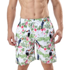 MILANKERR Men's Swim Trunk (Flower, Small, s)