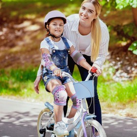 BOSONER Knieschoner Kinder Schoner Inliner: Protektoren Knieschützer Kinder Knie und Ellenbogenschützer Schutzausrüstung Schützer für Skates Scooter Fahrrad Rollschuhe (Neue Violett, S (3-7 Jahre))
