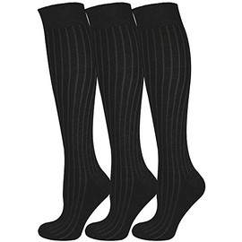 Mysocks Knee High Socks for Men Women - 3 Pairs Combed Cotton Seamless Toe Unisex Ribbed Long Socks - Multicolor Casual Knee High Length Socks