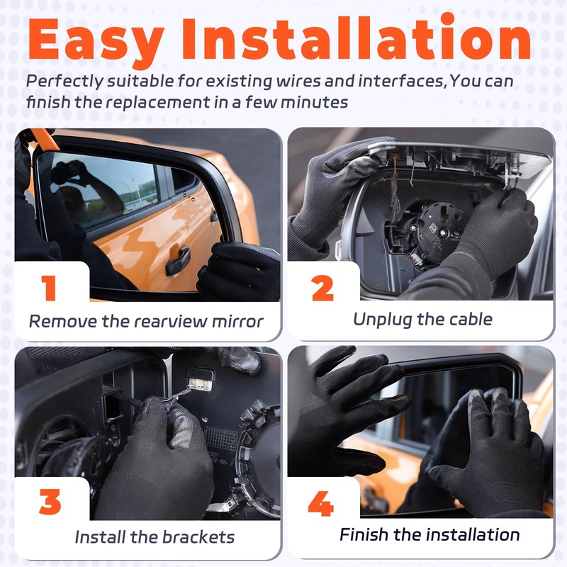 Osakesukar Driver Left Side Mirror Replacement For Dodge Challenger 2008-2022