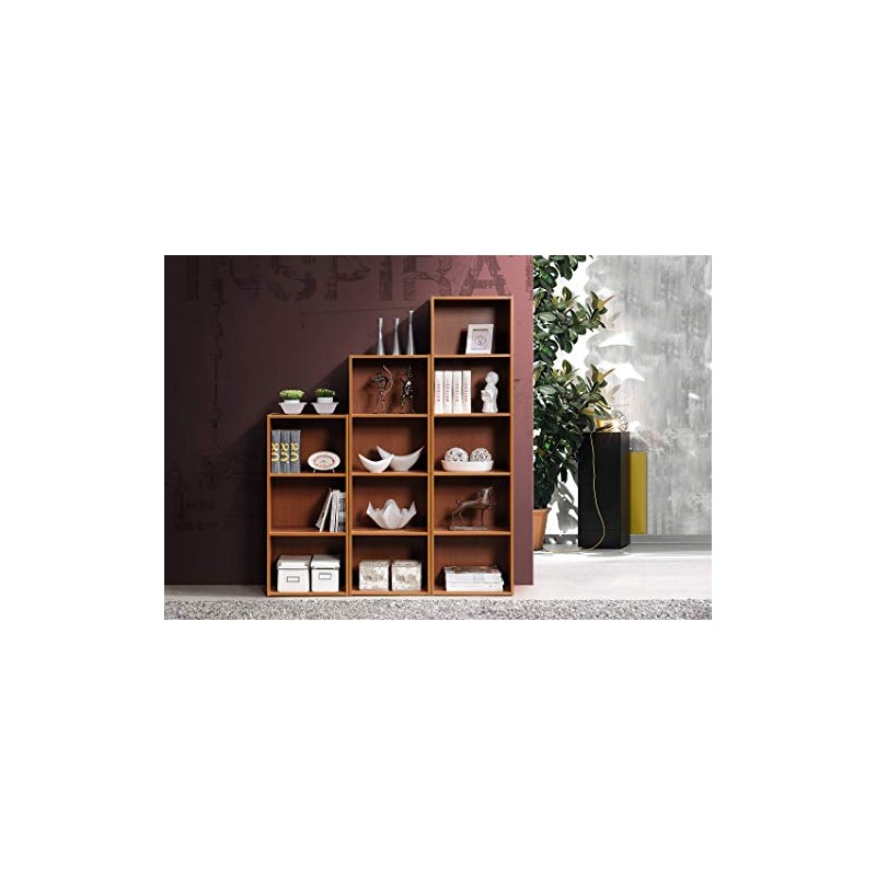 Hodedah Import 3 Shelf Bookcase, Cherry