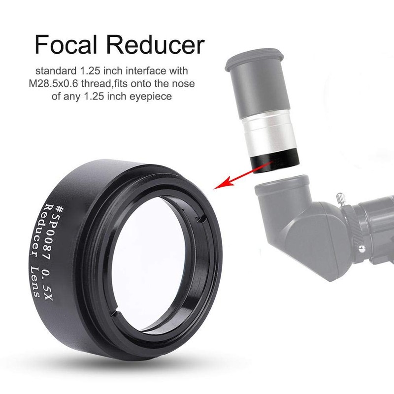 Datyson 1.25 Inch 0.5X Focal Reducer Thread M28 Lens Accessory