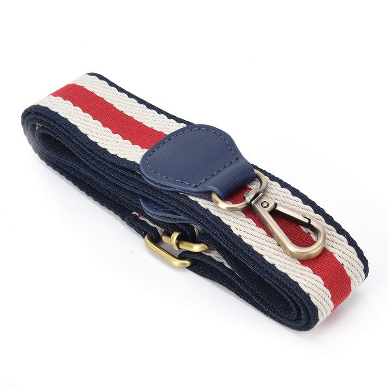 Bag Strap, 1.5in Width Woven Ribbon with Leather Ends Shoulder