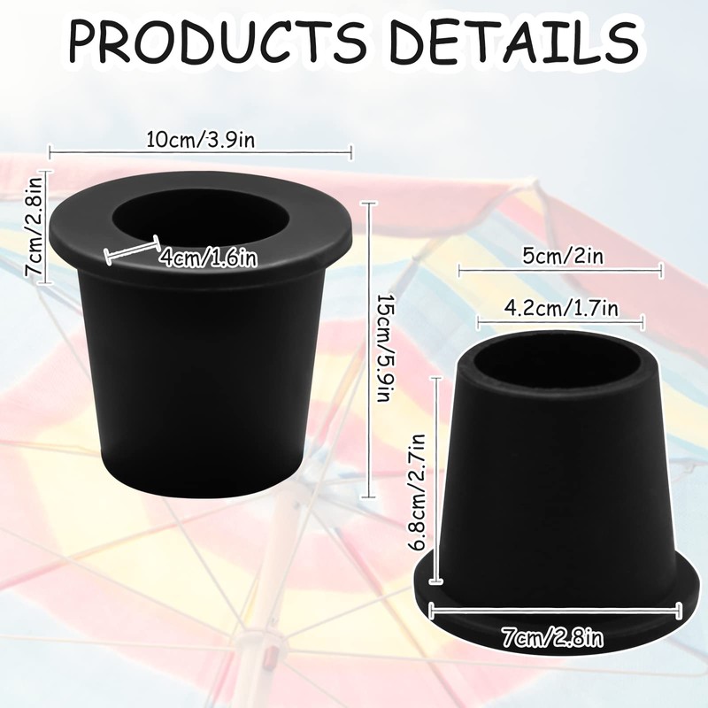 2Pcs Patio Table Umbrella Hole Ring Plug, Silicone Pool Sleeve