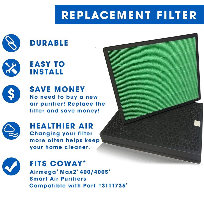 Trendiees Filter Replacement Compatible with Coway Airmega 400, Air Purifier