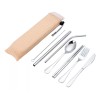 Maíz Kit Cubiertos Palillos Popotes Cepillo Acero Inox Portatil