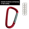 Carabiner 12 Pack - 3" Aluminum Carabiner D Shape Buckle