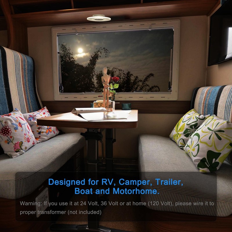 2Pack LED RV Ceiling Light Fixture with On&Off Switch, Crystal