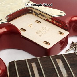 HUIOP 3pcs Guitar Neck Shims Portable Bass Neck Plate Tool Solid Maple Wood Guitar Neck Shim Protection 0.25/0.5/1 Degree Guitar Neck Plate Tool for Guitar Bass Repairment, Shaped