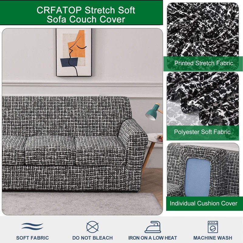 CRFATOP 2 Piece Chair Covers Stretch Sofa Covers Couch Slipcovers