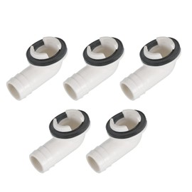 sourcing map 5Pcs Air Conditioner Drain Hose Connector Elbow Fitting with Rubber Ring for Mini-Split Units and Window AC Unit 16mm, White